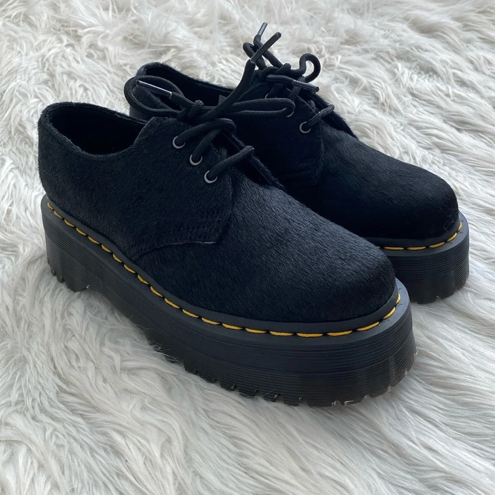 Dr. Martens | 1461 Quad Hair-On Platform Shoes